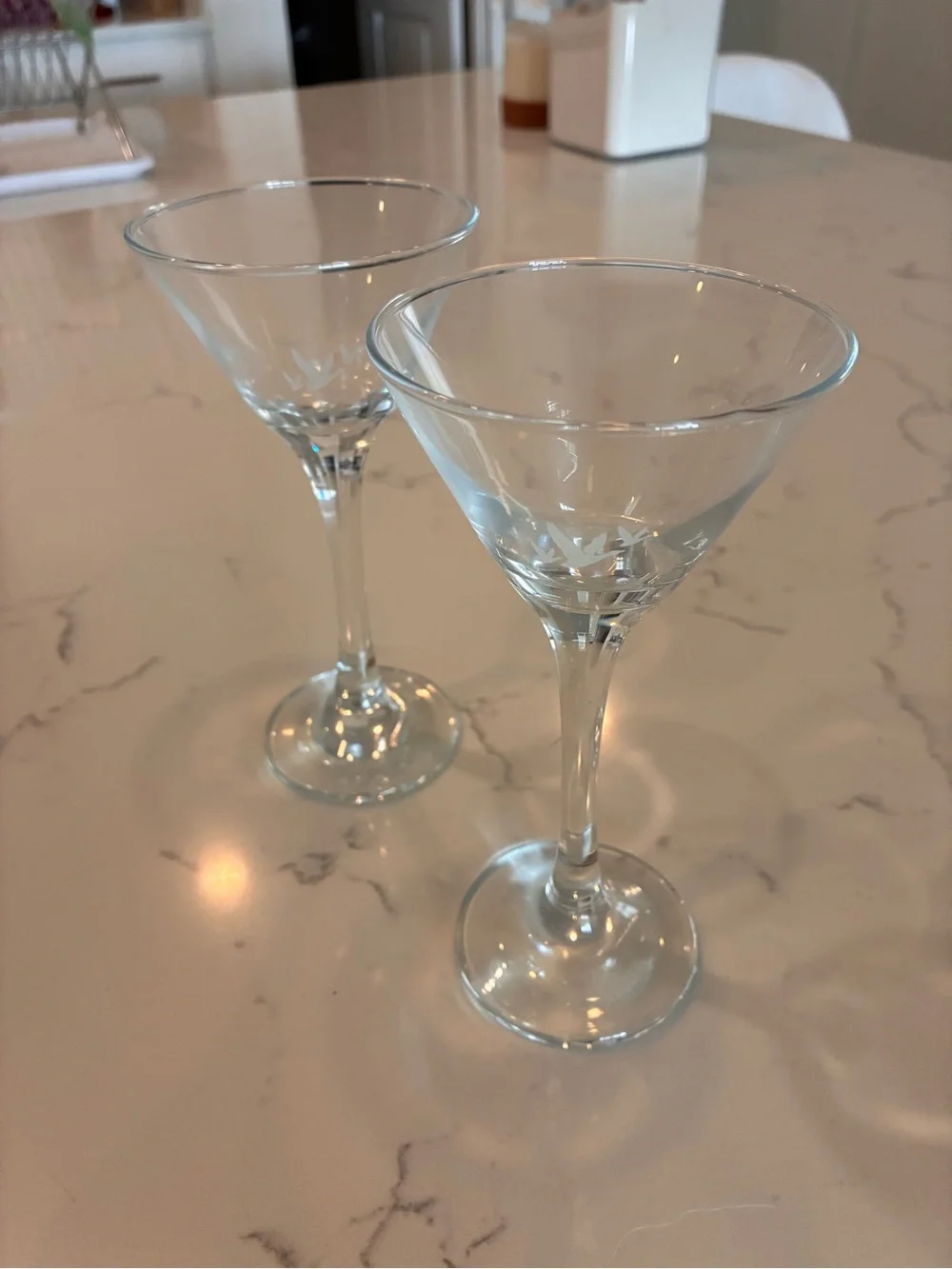 Grey Goose Clear Etched Stem Martini Glass - Elegant Entertaining